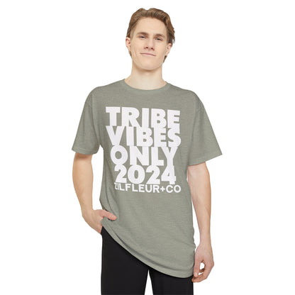 TRIBE VIBES White Long Hem Tee