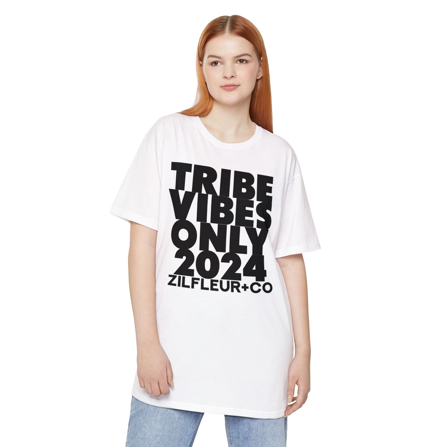 TRIBE VIBES Black Long Hem Tee