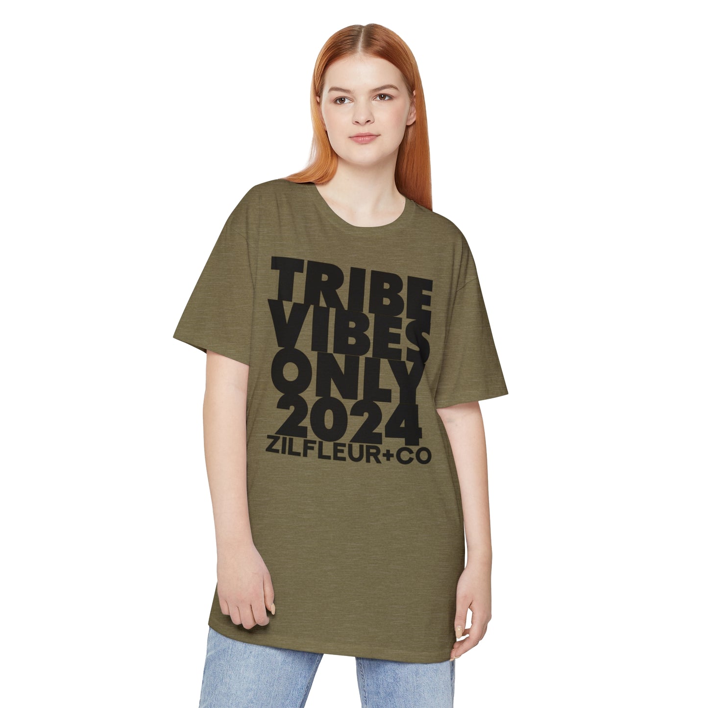 TRIBE VIBES Black Long Hem Tee