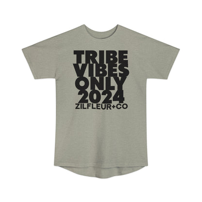 TRIBE VIBES Black Long Hem Tee