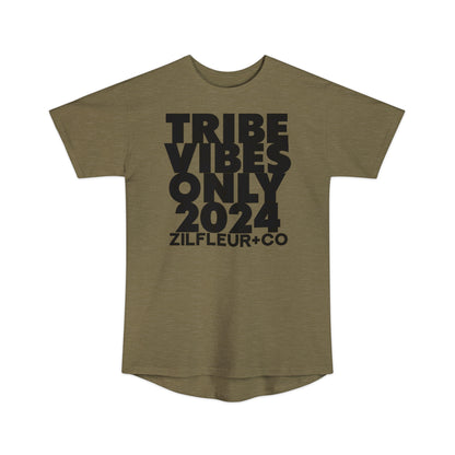 TRIBE VIBES Black Long Hem Tee