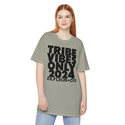 TRIBE VIBES Black Long Hem Tee