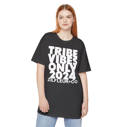 TRIBE VIBES White Long Hem Tee