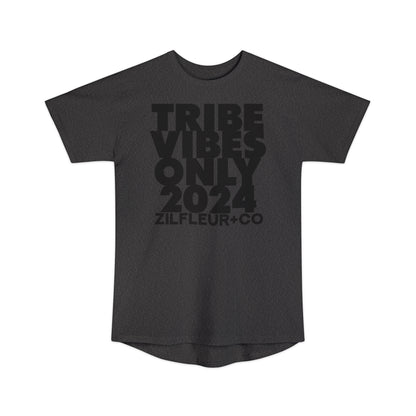 TRIBE VIBES Black Long Hem Tee