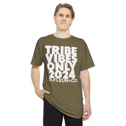 TRIBE VIBES White Long Hem Tee