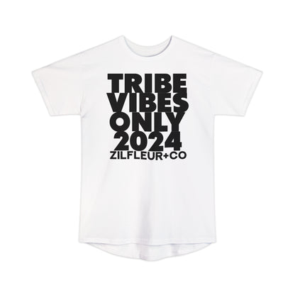 TRIBE VIBES Black Long Hem Tee